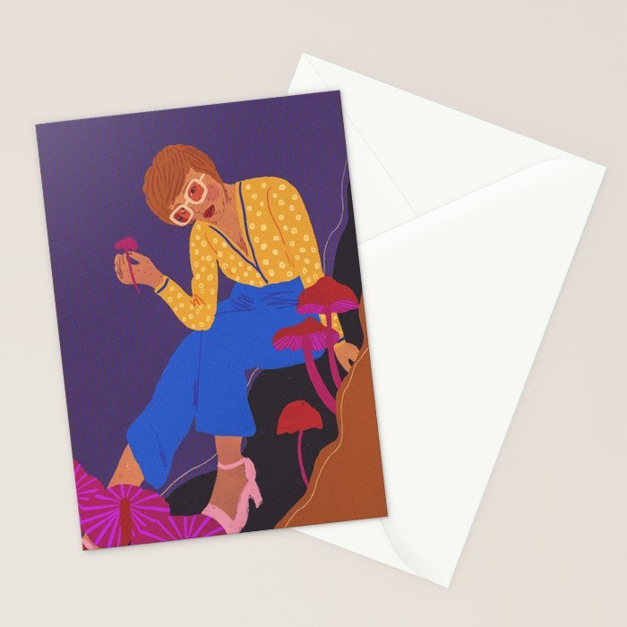Mushrooms girl Stationery Card Gallery Image 2