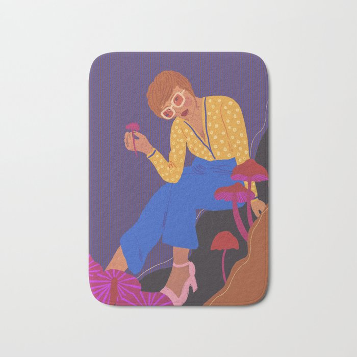 Mushrooms girl Bath Mat Gallery Image 1