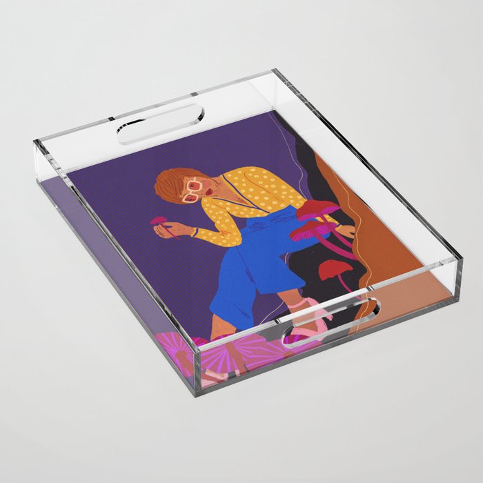 Mushrooms girl Acrylic Tray Gallery Image 1
