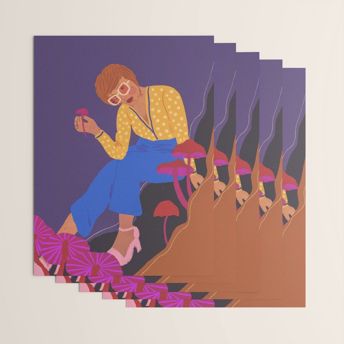 Mushrooms girl Wrapping Paper Gallery Image 3