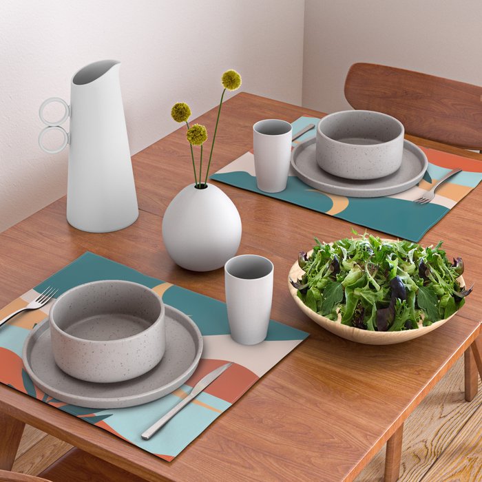 Moonlit Mediterranean Abstract Landscape Placemat Gallery Image 2