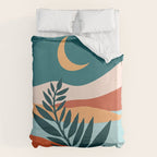 Moonlit Mediterranean Abstract Landscape Duvet Cover Gallery Image 6