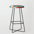 Moonlit Mediterranean Abstract Landscape Stool Gallery Image 1