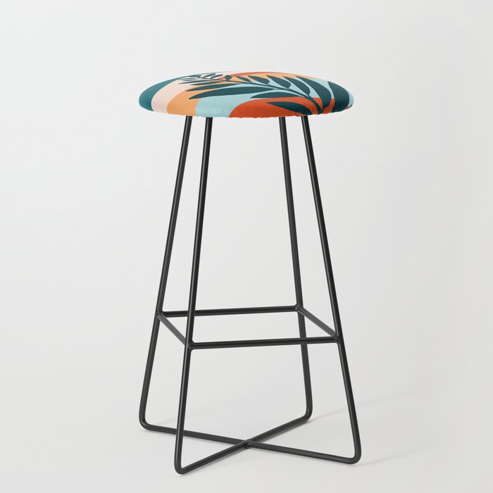 Moonlit Mediterranean Abstract Landscape Stool Gallery Image 1