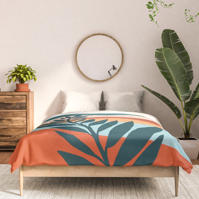 Moonlit Mediterranean Abstract Landscape Comforter Gallery Image 3