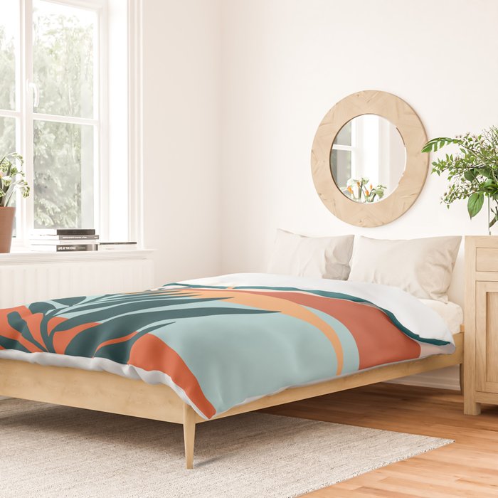 Moonlit Mediterranean Abstract Landscape Duvet Cover Gallery Image 2