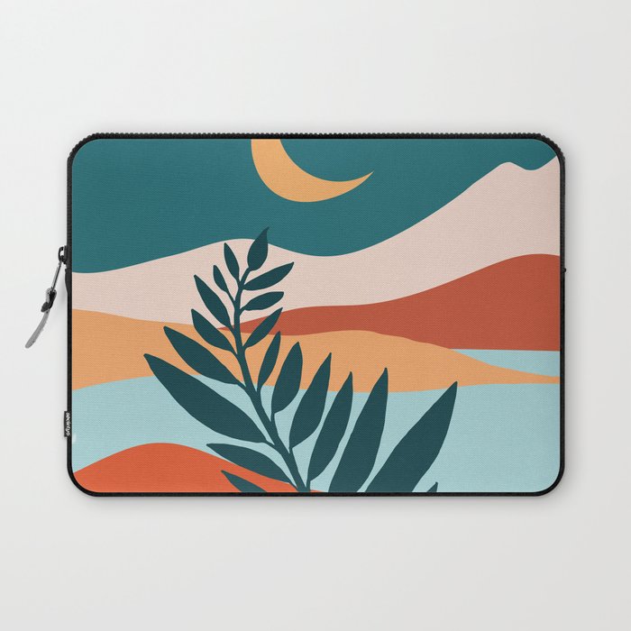 Moonlit Mediterranean Abstract Landscape Laptop Sleeve Gallery Image 1