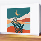 Moonlit Mediterranean Abstract Landscape Wall Mural Gallery Image 2