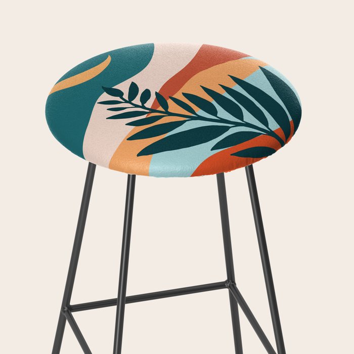 Moonlit Mediterranean Abstract Landscape Stool Gallery Image 2