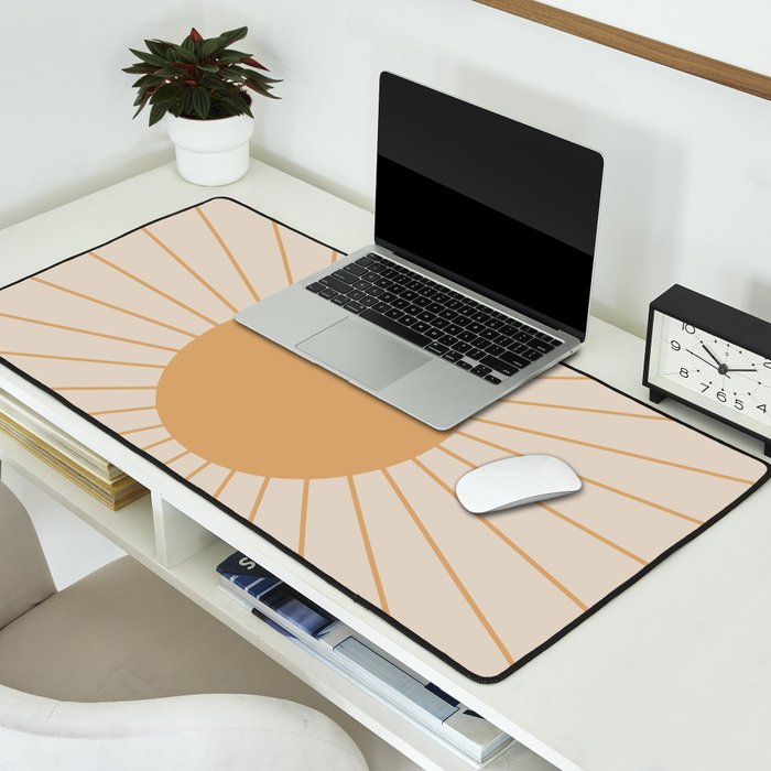 Minimal Sunrays Desk Mat Gallery Image 2