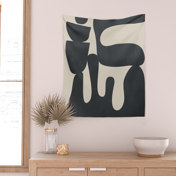 Modern Abstract Minimal Shapes 37 Wall Tapestry Gallery Image 2