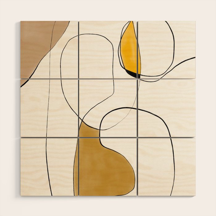 Lines Organic Shapes Wood Wall Art Gallery Image 1
