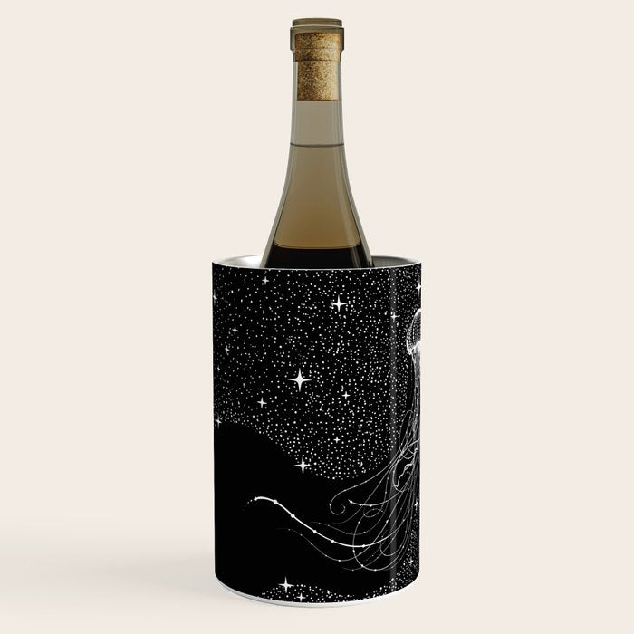 starry jellyfish (Black Version) Wine Chiller Gallery Image 1