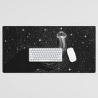 starry jellyfish (Black Version) Desk Mat Gallery Image 1