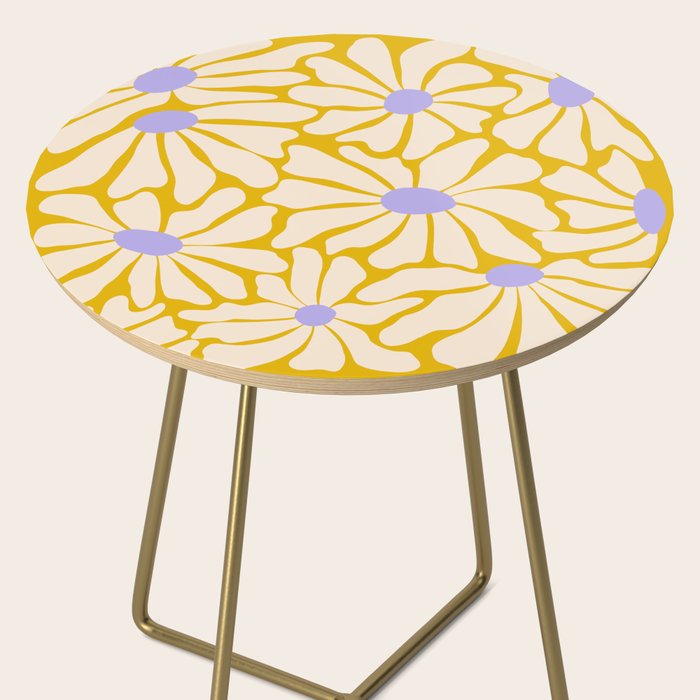 Big Groovy Flower - Purple, Yellow, Off-White Side Table Gallery Image 2