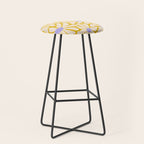 Big Groovy Flower - Purple, Yellow, Off-White Stool Gallery Image 1
