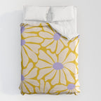 Big Groovy Flower - Purple, Yellow, Off-White Duvet Cover Gallery Image 6