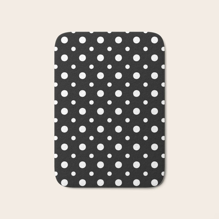 Polka-dot Black And White Bath Mat Gallery Image 1