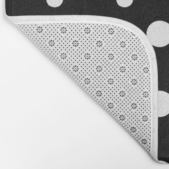 Polka-dot Black And White Bath Mat Gallery Image 2