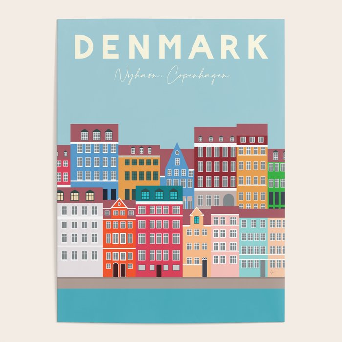Denmark, Nyhavn, Copenhagen Travel Poster Poster Gallery Image 4