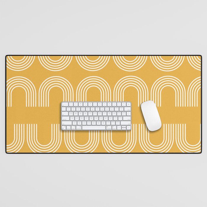 Rainbow balance - yellow Desk Mat Gallery Image 1