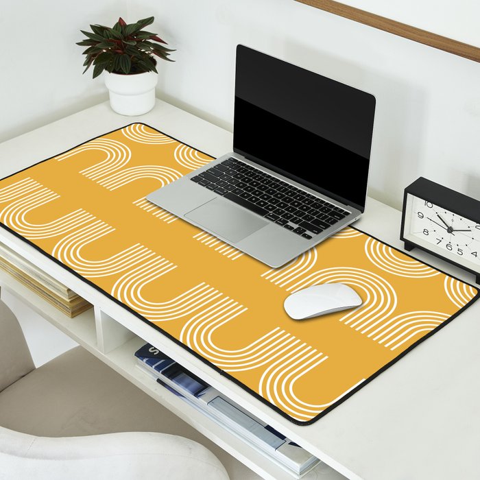 Rainbow balance - yellow Desk Mat Gallery Image 2