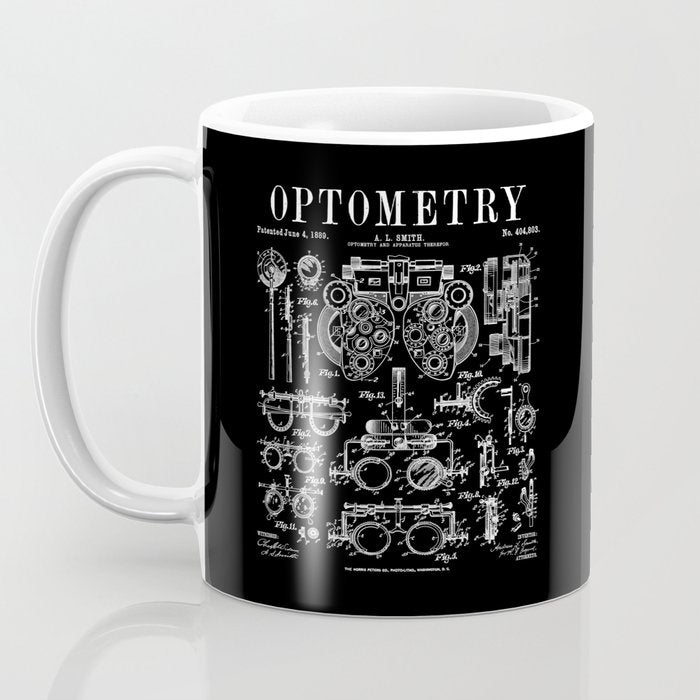Optometrist Optometry Eye Doctor Tools Vintage Patent Print Coffee Mug Gallery Image 3