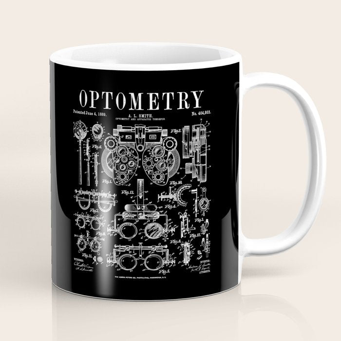 Optometrist Optometry Eye Doctor Tools Vintage Patent Print Coffee Mug Gallery Image 1