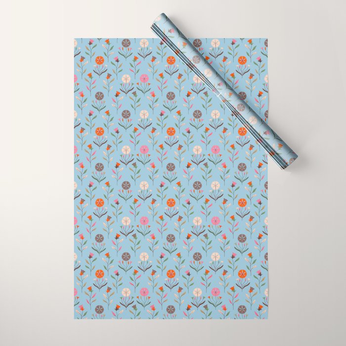 Folk Meadow - Vintage Floral Pattern Wrapping Paper Gallery Image 1