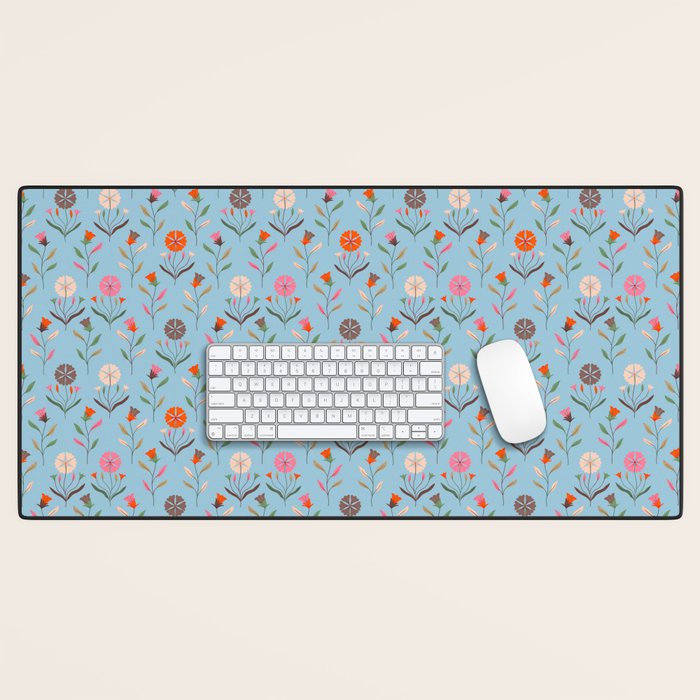 Folk Meadow - Vintage Floral Pattern Desk Mat Gallery Image 1