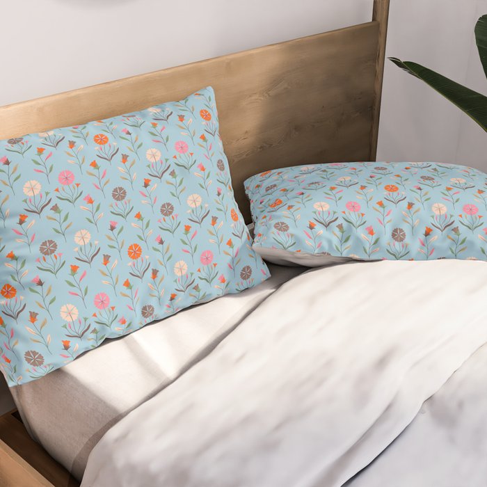 Folk Meadow - Vintage Floral Pattern Pillow Sham Gallery Image 2