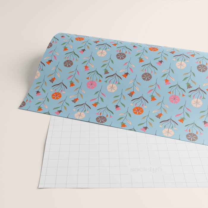 Folk Meadow - Vintage Floral Pattern Wrapping Paper Gallery Image 2