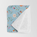 Folk Meadow - Vintage Floral Pattern Throw Blanket Gallery Image 3