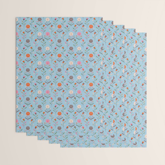 Folk Meadow - Vintage Floral Pattern Wrapping Paper Gallery Image 3