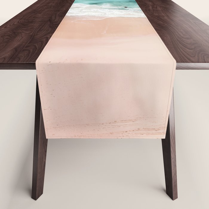 Pink Sand Beach Print Table Runner Gallery Image 1