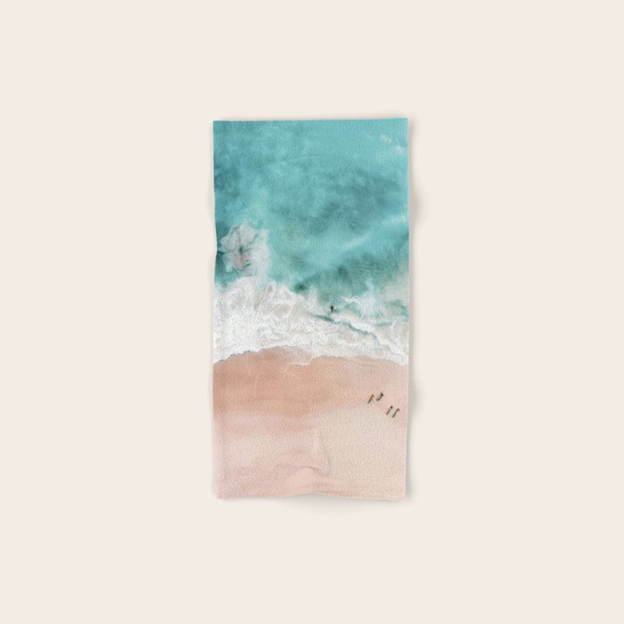 Pink Sand Beach Print Bath Towel Gallery Image 1