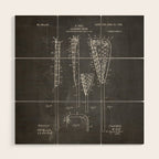 Lacrosse Stick Patent - Lacrosse Player Art - Black Chalkboard Wood Wall Art Gallery Image 1
