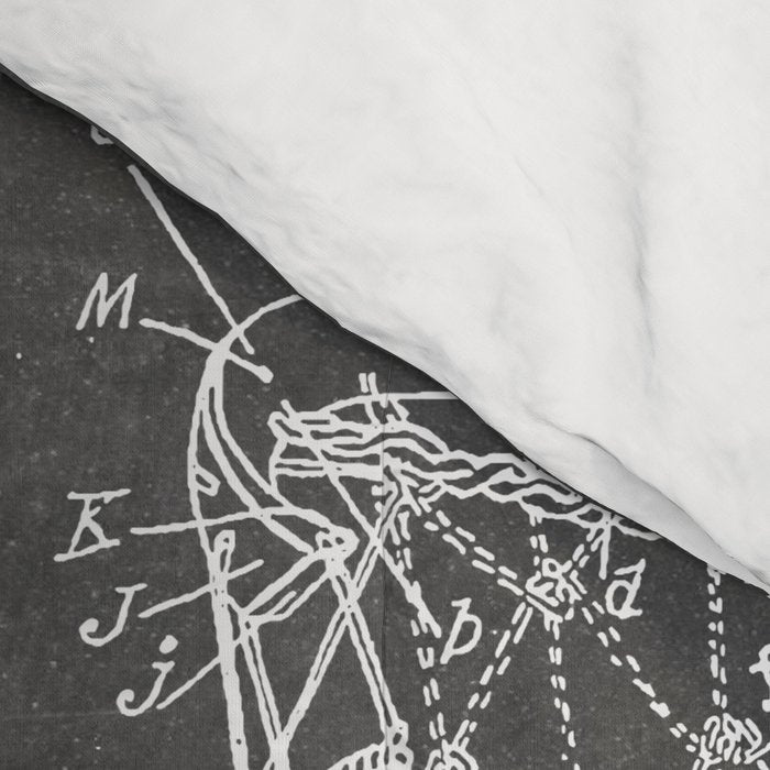 Lacrosse Stick Patent - Lacrosse Player Art - Black Chalkboard Comforter Gallery Image 4