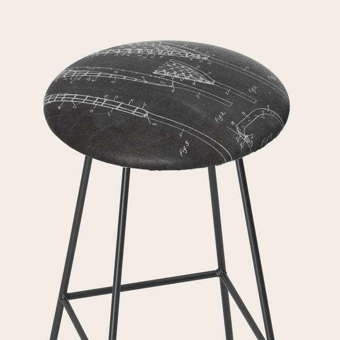 Lacrosse Stick Patent - Lacrosse Player Art - Black Chalkboard Stool Gallery Image 2