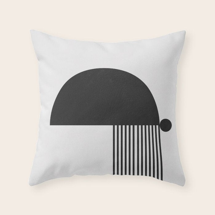 The Form - Black and White Abstract Throw Pillow Gallery Image 6