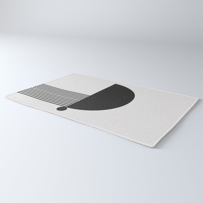The Form - Black and White Abstract Rug Gallery Image 3
