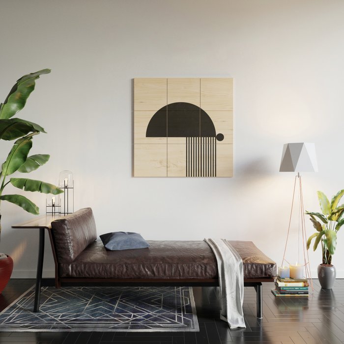 The Form - Black and White Abstract Wood Wall Art Gallery Image 2