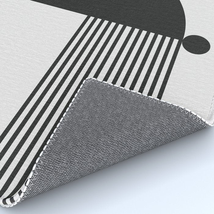 The Form - Black and White Abstract Rug Gallery Image 4