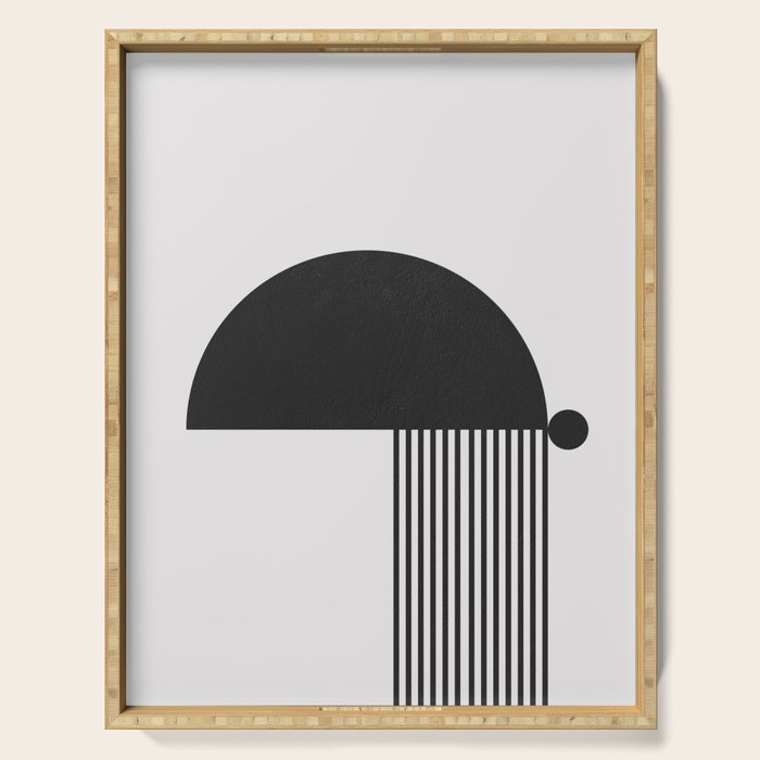 The Form - Black and White Abstract Serving Tray Gallery Image 1