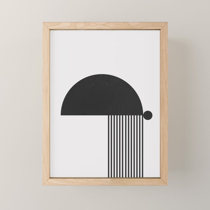 The Form - Black and White Abstract Mini Art Print Gallery Image 1