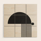 The Form - Black and White Abstract Wood Wall Art Gallery Image 1
