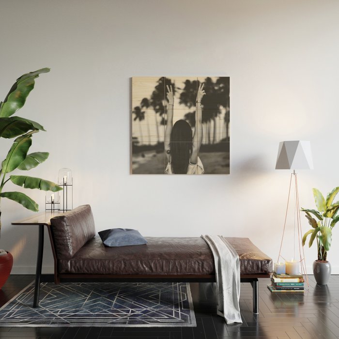 The future is female - Girl freedom palms beach photo print - Feminist empowerment photography Wood Wall Art Gallery Image 2