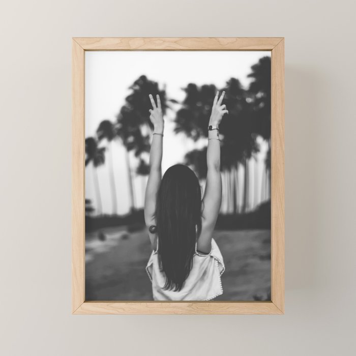 The future is female - Girl freedom palms beach photo print - Feminist empowerment photography Mini Art Print Gallery Image 1