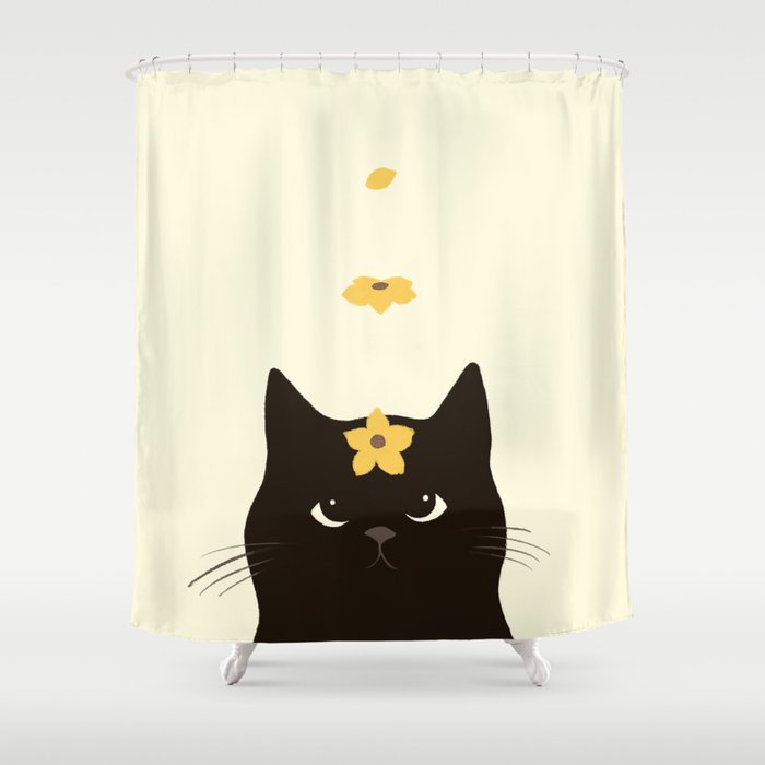 Hidden cat 20 spring yellow flower Shower Curtain Gallery Image 1