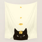 Hidden cat 20 spring yellow flower Wall Tapestry Gallery Image 4